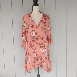 UMGEE | Pink Floral Baby Doll Tunic Dress Top